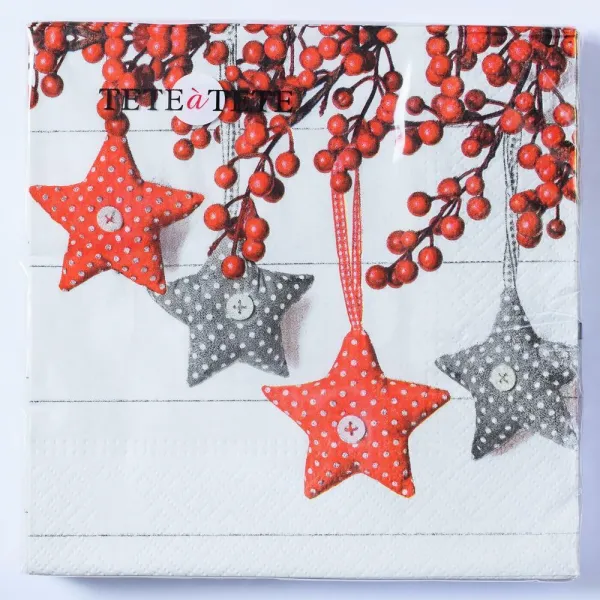TL641000 SERVÍTKY TAT BN GRAY-RED STARS 1bal