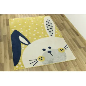 Detský koberec EMILY KIDS 2323A Zajac žltý