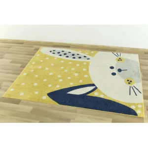 Detský koberec EMILY KIDS 2323A Zajac žltý
