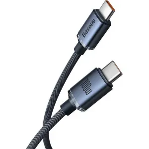 Baseus Crystal Shine Series USB-C / USB-C 100W nabíjací / dátový kábel 1,2 m, čierny