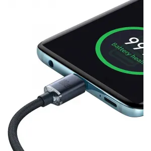 Baseus Crystal Shine Series USB-C / USB-C 100W nabíjací / dátový kábel 1,2 m, čierny