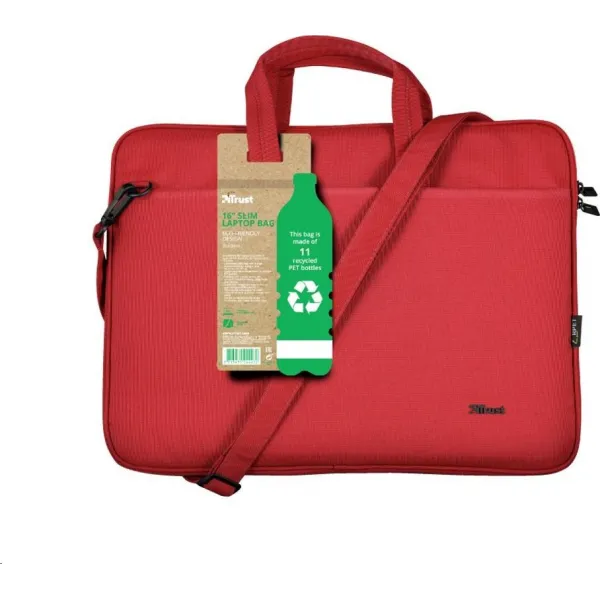 TRUST 16" Bologna Slim Laptop Bag Eco, červená