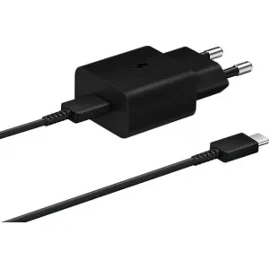 Nabíjací adaptér Samsung EP-T1510XBE USB-C 15W + USB-C kábel 1m, Čierny