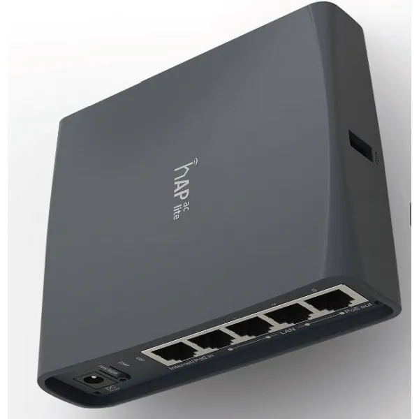 MikroTik hAP ac lite (tower), 650MHz CPU, 64MB RAM, 5xLAN, 2.4+5GHz (802.11b/g/n/ac), vrátane. L4