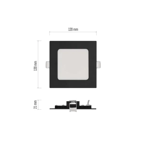 EMOS Lighting LED vstavané svietidlo NEXXO, štvorec, čierne, 7W, CCT