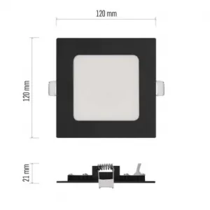 EMOS Lighting LED vstavané svietidlo NEXXO, štvorec, čierne, 7W, CCT