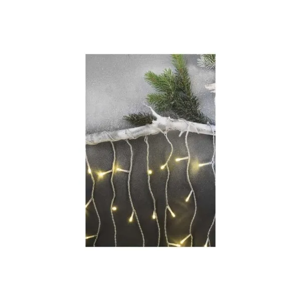 EMOS Lighting LED vianoč. cencúle, 5 m, vonkajšie aj vnútorné, teplá biela, ovládač, programy, časovač