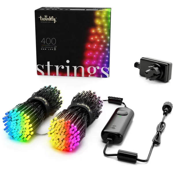 Twinkly - Strings Multicolor RGB 400 Led / 8cm space / BT / WiFi / IP44 TWITWS400STP-BEU
