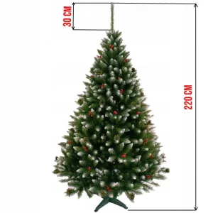 JAKS Vianočný stromček smrek s jarabinou 220 cm