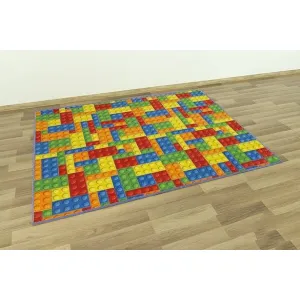 Detský koberec kocky lego viacfarebný