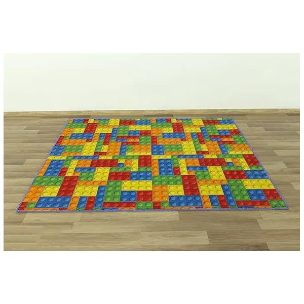 Detský koberec kocky lego viacfarebný