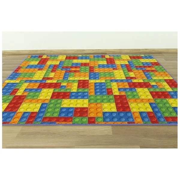 Detský koberec kocky lego viacfarebný