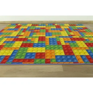 Detský koberec kocky lego viacfarebný
