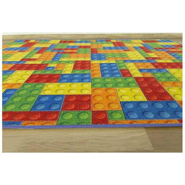 Detský koberec kocky lego viacfarebný