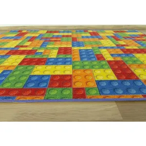 Detský koberec kocky lego viacfarebný