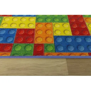 Detský koberec kocky lego viacfarebný