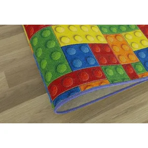 Detský koberec kocky lego viacfarebný