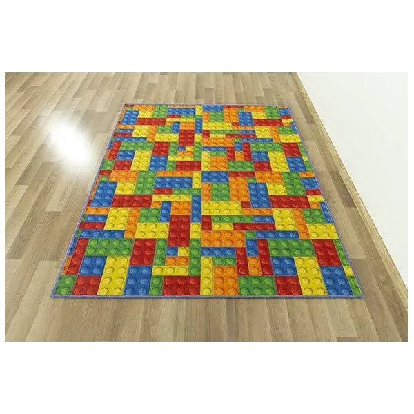 Detský koberec kocky lego viacfarebný