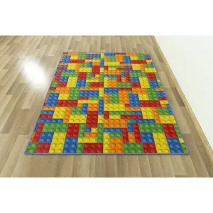 Detský koberec kocky lego viacfarebný