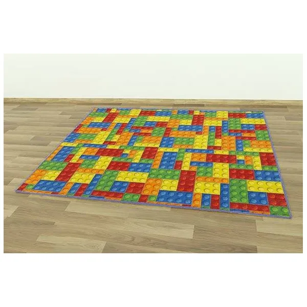 Detský koberec kocky lego viacfarebný