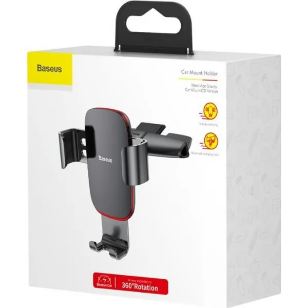 Baseus Metal Age Gravity Car Mount (držiak na čítačku CD), čierny