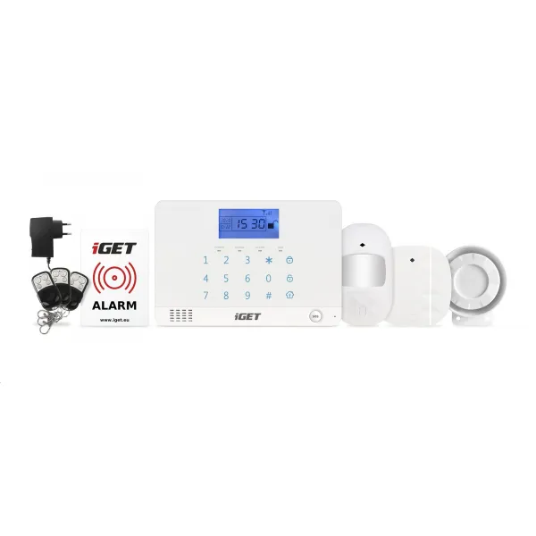 iGET SECURITY M3B - bezdrôtový GSM alarm CZ, zasiela SMS/telefonuje,záložná batéria 8 hod,aplikácia CZ