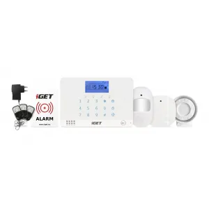 iGET SECURITY M3B - bezdrôtový GSM alarm CZ, zasiela SMS/telefonuje,záložná batéria 8 hod,aplikácia CZ