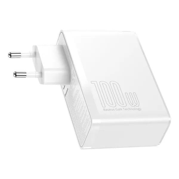 Cestovní nabíječka Baseus GaN2 Pro Quick 2x USB 2x USB-C, 100W, EU (bílá) Varianta: uniwersalny