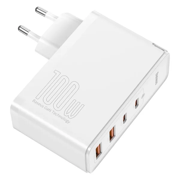 Cestovní nabíječka Baseus GaN2 Pro Quick 2x USB 2x USB-C, 100W, EU (bílá) Varianta: uniwersalny