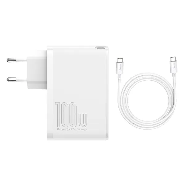 Cestovní nabíječka Baseus GaN2 Pro Quick 2x USB 2x USB-C, 100W, EU (bílá) Varianta: uniwersalny