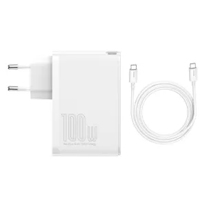 Cestovní nabíječka Baseus GaN2 Pro Quick 2x USB 2x USB-C, 100W, EU (bílá) Varianta: uniwersalny