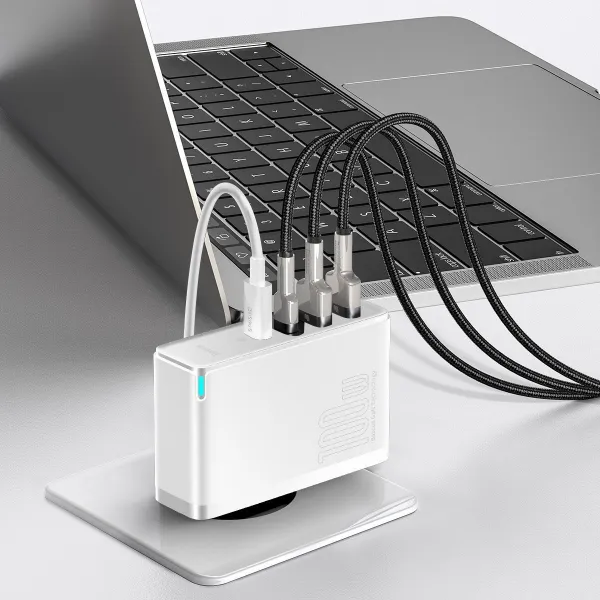 Cestovní nabíječka Baseus GaN2 Pro Quick 2x USB 2x USB-C, 100W, EU (bílá) Varianta: uniwersalny