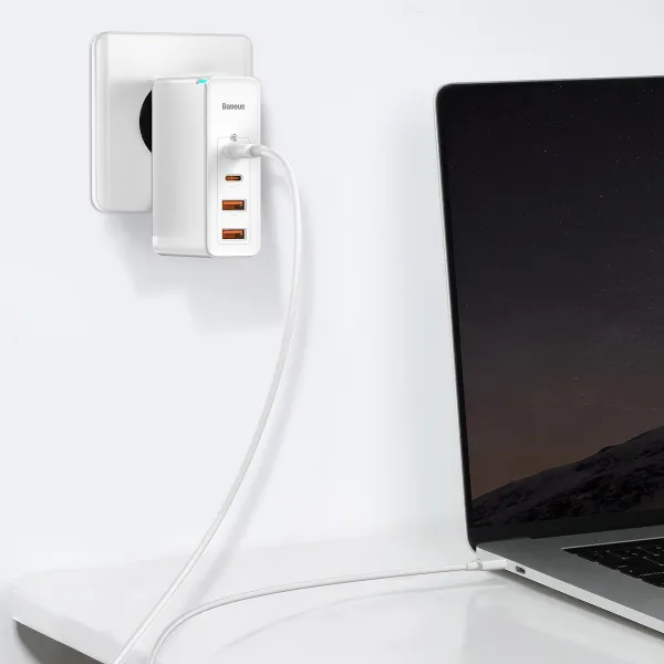 Cestovní nabíječka Baseus GaN2 Pro Quick 2x USB 2x USB-C, 100W, EU (bílá) Varianta: uniwersalny