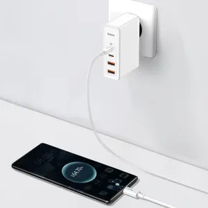 Cestovní nabíječka Baseus GaN2 Pro Quick 2x USB 2x USB-C, 100W, EU (bílá) Varianta: uniwersalny