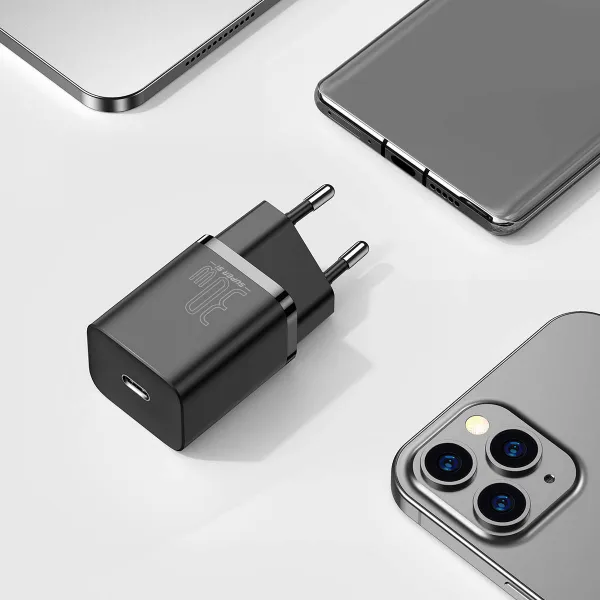 Baseus Super Si Quick Charger 1C 30W nástenná nabíjačka (čierna) 027581