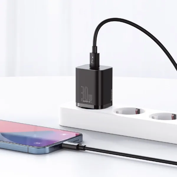 Baseus Super Si Quick Charger 1C 30W nástenná nabíjačka (čierna) 027581