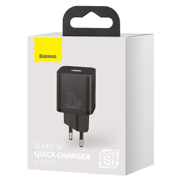 Baseus Super Si Quick Charger 1C 30W nástenná nabíjačka (čierna) 027581