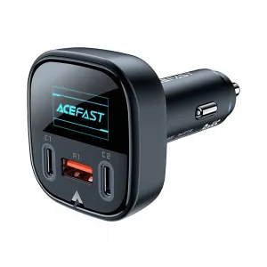 Acefast B5 autonabíjačka, 101W, 2x USB-C + USB, OLED (čierna) 039327