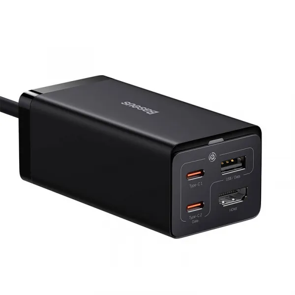 Baseus GaN5 Pro 2xUSB-C + USB + HDMI nástenná nabíjačka, 67W (čierna) 038591