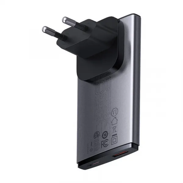 Baseus GaN5 nástenná nabíjačka, 65W, 1xUSB-C port, 1XUSB-A 045491