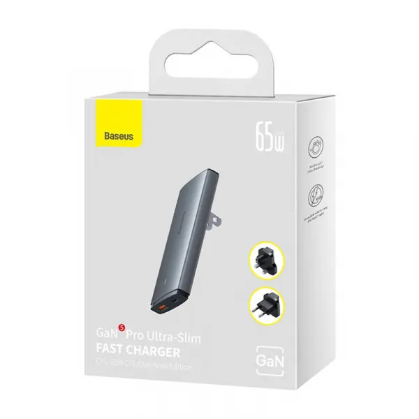 Baseus GaN5 nástenná nabíjačka, 65W, 1xUSB-C port, 1XUSB-A 045491