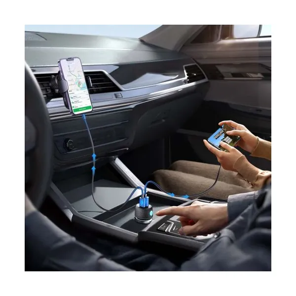 Nabíjačka do auta Joyroom CCN01, 1x USB QC3.0, 1x USB-C PD 60W (čierna) 044835