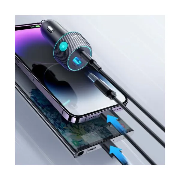 Nabíjačka do auta Joyroom CCN01, 1x USB QC3.0, 1x USB-C PD 60W (čierna) 044835
