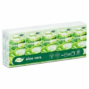 Tento Family Sensitive Aloe Vera hygienické vreckovky 3 vrstvové 10 x 10 ks