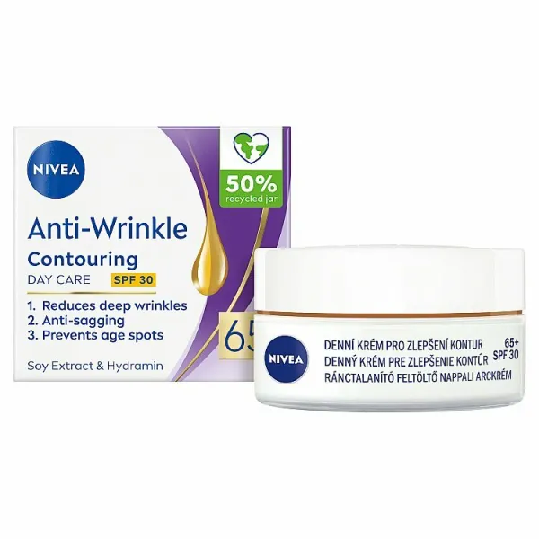 NIVEA Anti-Wrinkle Contouring denný krém spevňujúci kontúry tváre SPF 30 65+ 50 ml