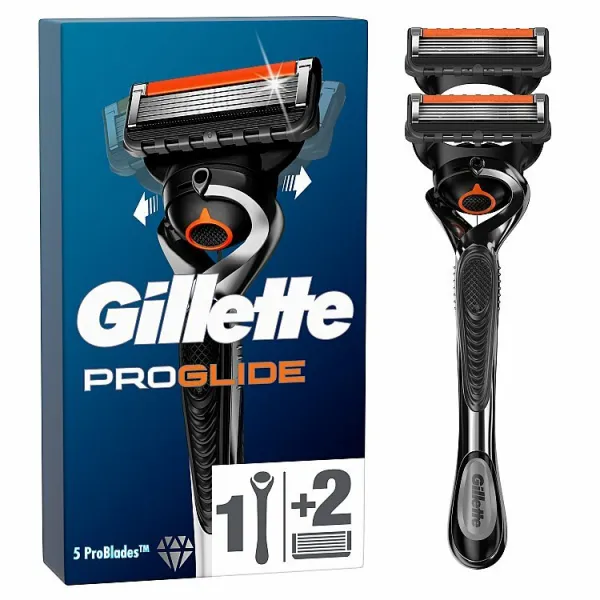 Gillette ProGlide Holiaci Strojček pre Mužov, 2 Náhradné Holiace Hlavice
