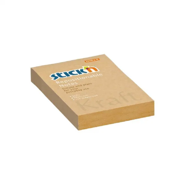Stick`n by Hopax Samolepiaci bloček Kraft 76x51 mm prírodná hnedá