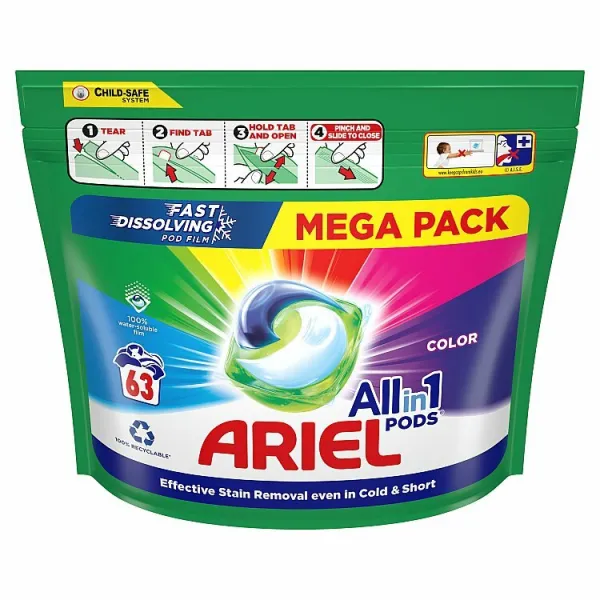 Ariel Color gélove tablety na pranie 63ks sáčok