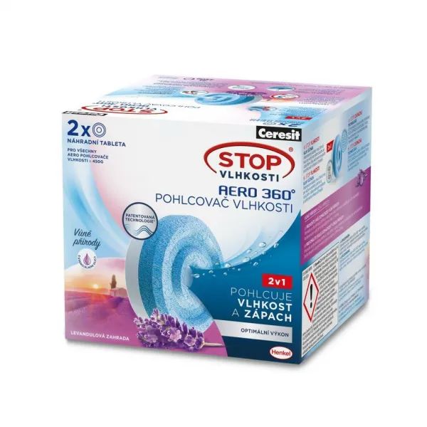 Ceresit Stop Vlhkosti Aero 360 Náhradné Tablety levanduľa 2x450 g