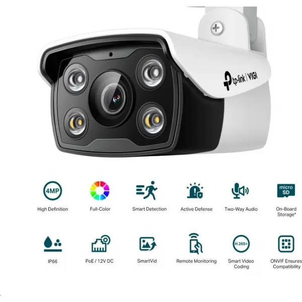 TP-Link VIGI C340(4mm), 4MP, Bullet, IR 30m, Micro SD card